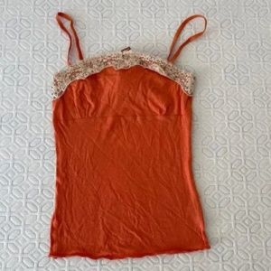 VINTAGE Hollister lace Sequin Cami Tank Top Strappy New rare Y2K